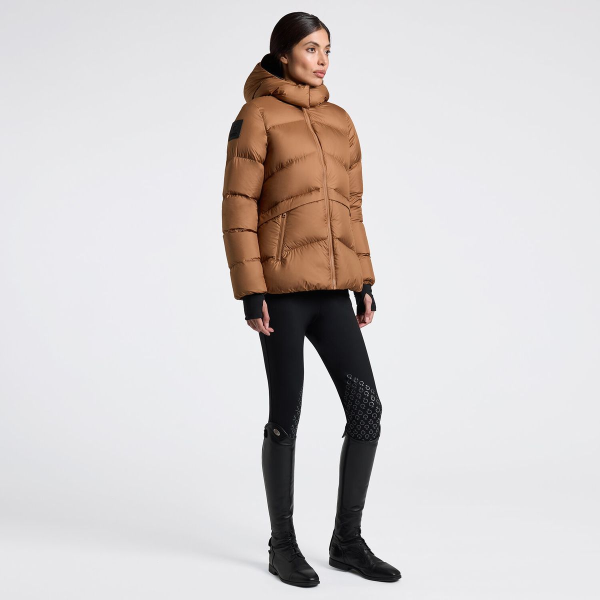 Cavalleria Toscana Women's Padded Nylon Hooded Jacket