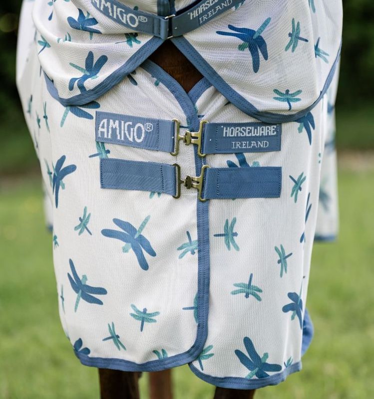 Amigo® Bug Rug Plus Fly Sheet, Dragonfly Print/Silver & Blue & Sage