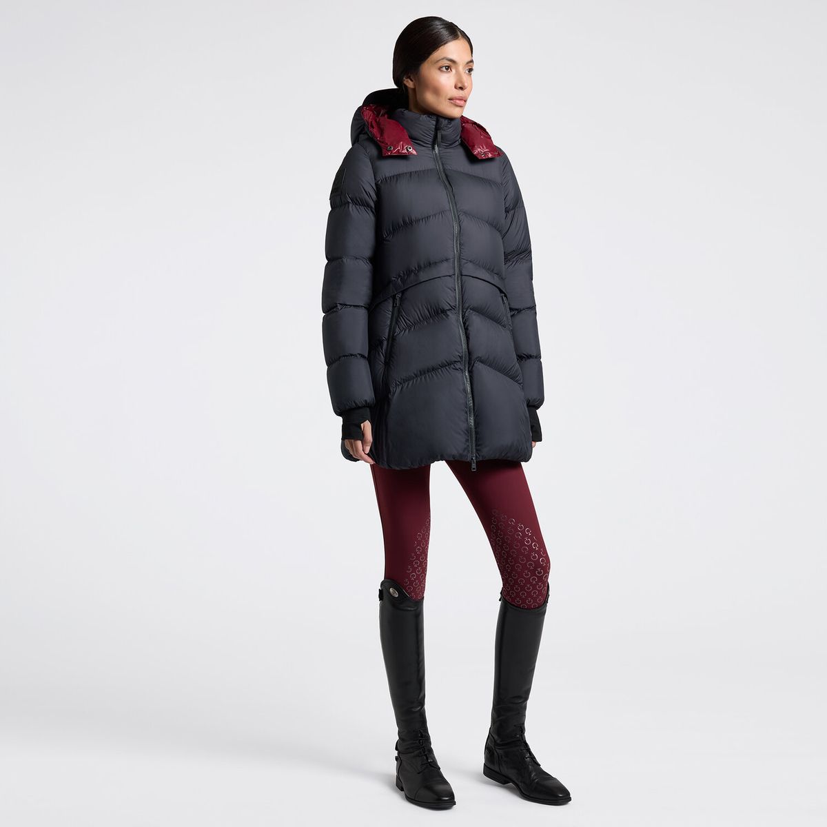 Cavalleria Toscana Women's Long Padded Down Jacket in Nylon with Hood