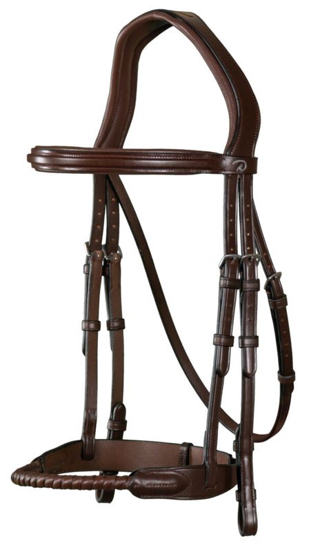 Dyon Leather Covered Rope Noseband Bridle New English Collection