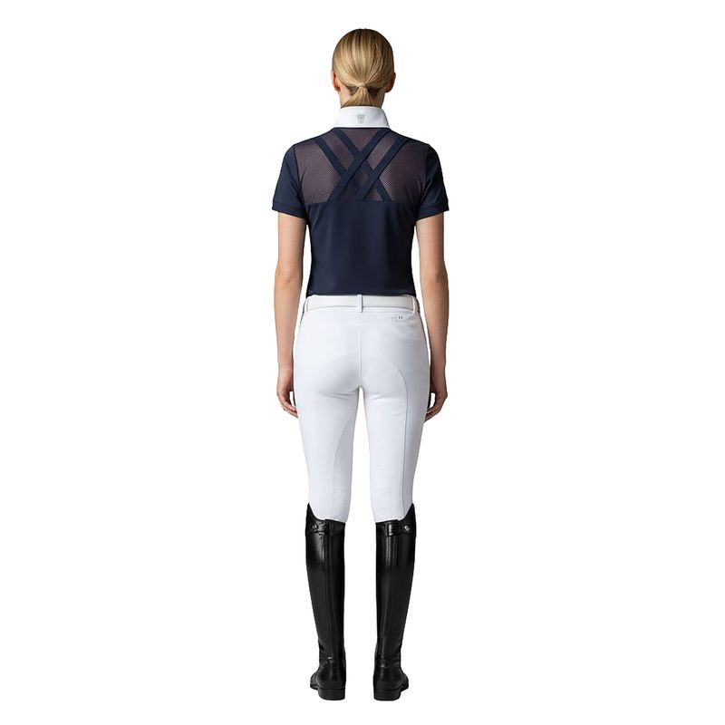 CAMDEN Ladies Ladies SS Showshirt w cross in back Navy