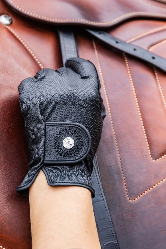Kentucky Riding Gloves Grip Glitter - black