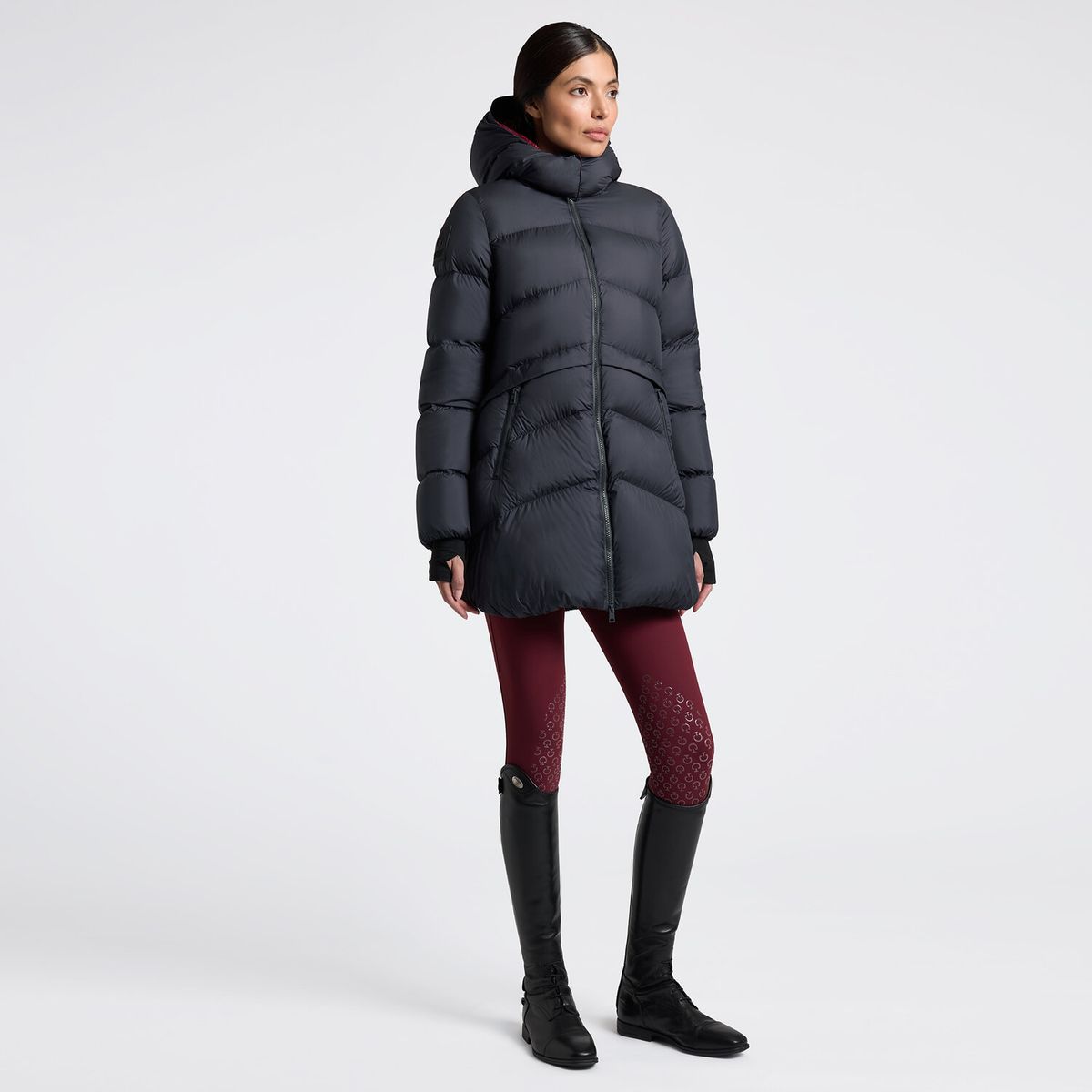 Cavalleria Toscana Women's Long Padded Down Jacket in Nylon with Hood