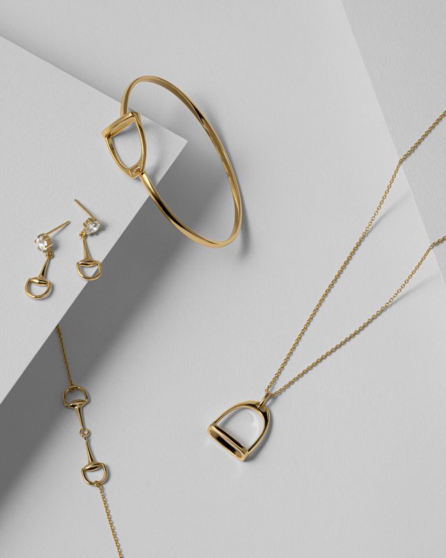 Hermines JOHANNE – Stirrup Bangle  sølv med gull