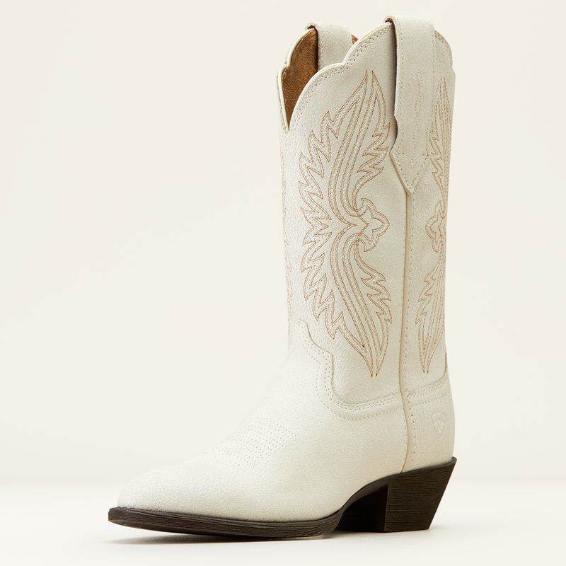 WMS HERITAGE R TOE WESTERN BOOT - IVORY