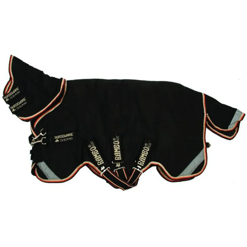 Horseware Rambo Supreme Heavyweight Turnout Rug 420g - Black/Orange